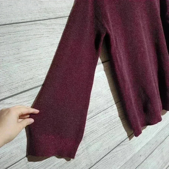 Michael Kors Shimmery Burgundy Top Size S - Picture 3 of 9